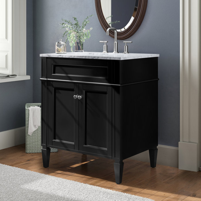 Brayden Studio® Seyler 30'' Single Bathroom Vanity with Marble Top ...